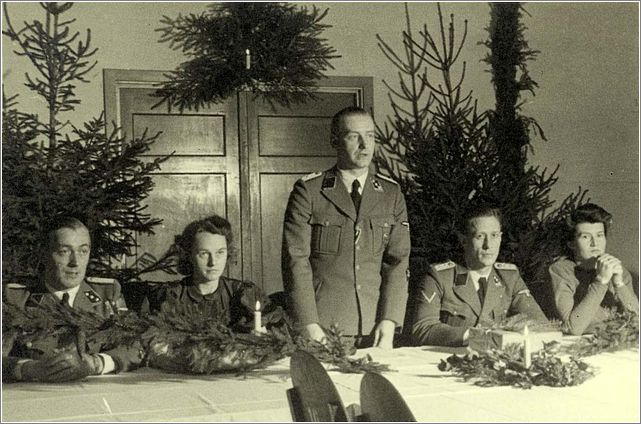 Westerbork, Holland, Camp Commandant Gemmeker speaking to staff at Westerbork